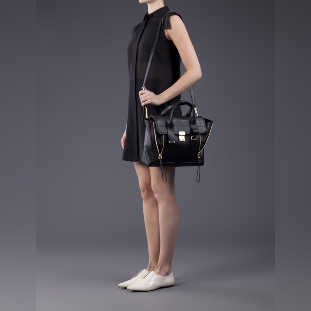 3.1 Phillip Lim Medium Pashli black leather bag  satchel with AUTH PAPERS!